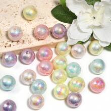 1 Bộ 20 16 Mm Acrylic Mạ UV Hạt Tròn Có Lỗ Thẳng, DIY Móc Khóa & Dây Đeo Điện Thoại Phụ Kiện - Nhiều màu - Xem 3