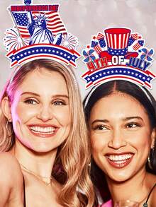 6pcs Unisex Creative July 4th Cardboard Headbands For Festival Party Celebration - Multicolor - View 5