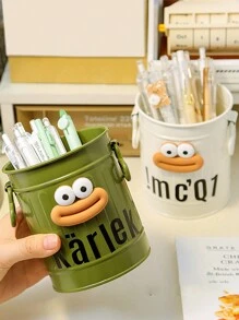 1 個古怪鐵製桌面收納筆架,大容量創意裝飾品收納盒,帶手柄,多功能文具收納籃 - 粉色 - 查看 6