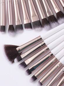 20支化妆刷套装，包含散粉刷、轮廓刷、腮红刷、高光刷、眼影刷、眉刷、睫毛刷、眼影刷、晕染刷、晕染刷，刷毛柔软，方便携带，旅行必备，女士/女孩礼物，化妆刷套装，化妆刷套装，化妆刷套装，全套化妆工具，化妆刷套装，化妆刷套装，化妆礼品套装，套装，赠品，专业化妆刷，全套化妆工具 - 白色 - 查看 4