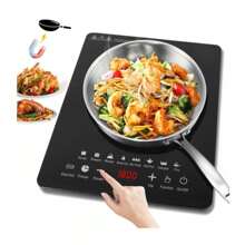 Digital Parrilla Eléctrica Inducción 2200w Control Táctil Negro - Negro - Ver 1