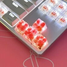 1pc Multi-Color Translucent Star & Flower Pattern ABS Resin Key Cap Compatible With Cross Axis Mechanical Keyboard (OEM R4 Height) - Multicolor - View 11