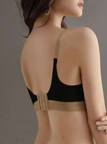 1pc Wireless, Traceless, Beauty Back, Push Up And Anti-Sagging Underwear Bra For Women, Suitable For Sleep And Sports, Lingerie - Black - View 8