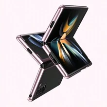 حافظة شفافة مطلية بالذهب الوردي قابلة للطي، جراب خلفي شفاف وصلب مقاوم للخدش وللصدمات مناسبة ل جالكسي زد فولد 5/زد فولد 4/زد فولد 3/ زد فليب 5/زد فليب 4/زد فليب 3 - زهر ذهبي - مشاهدة 4