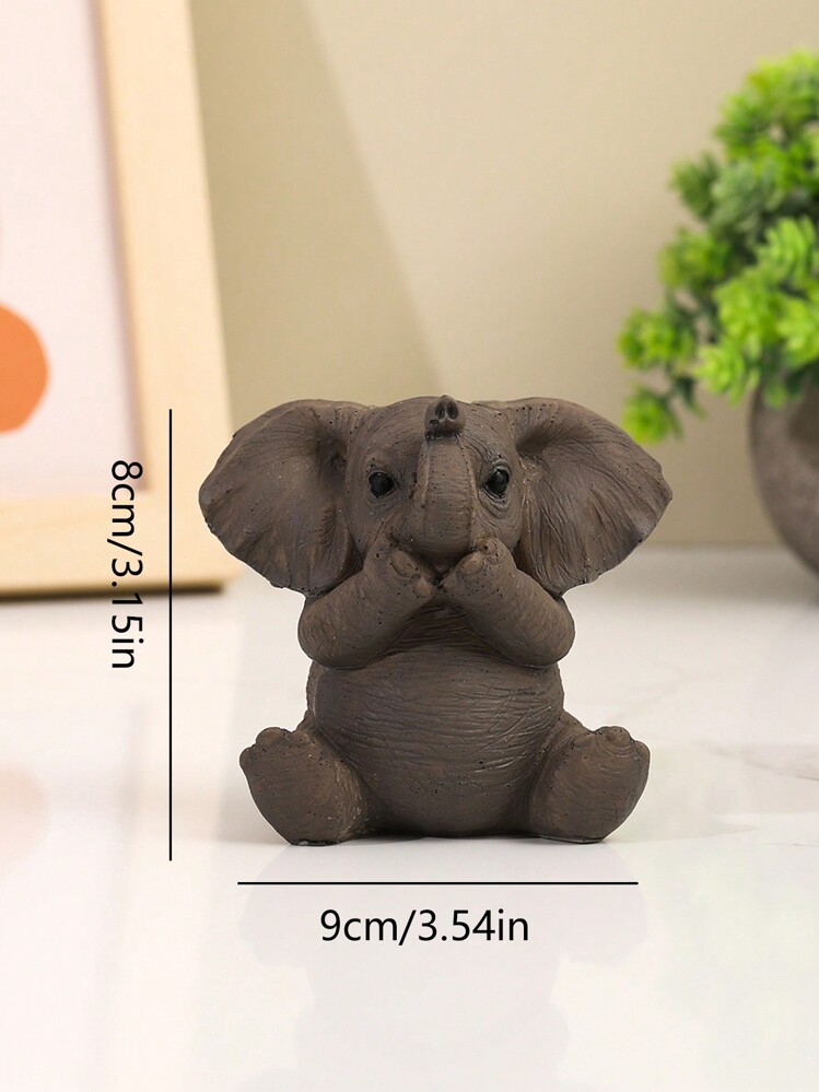 1 件装树脂可爱有趣“看不见，听不到，说不出来”大象家居装饰小雕像最佳 - 彩色 - 查看 8