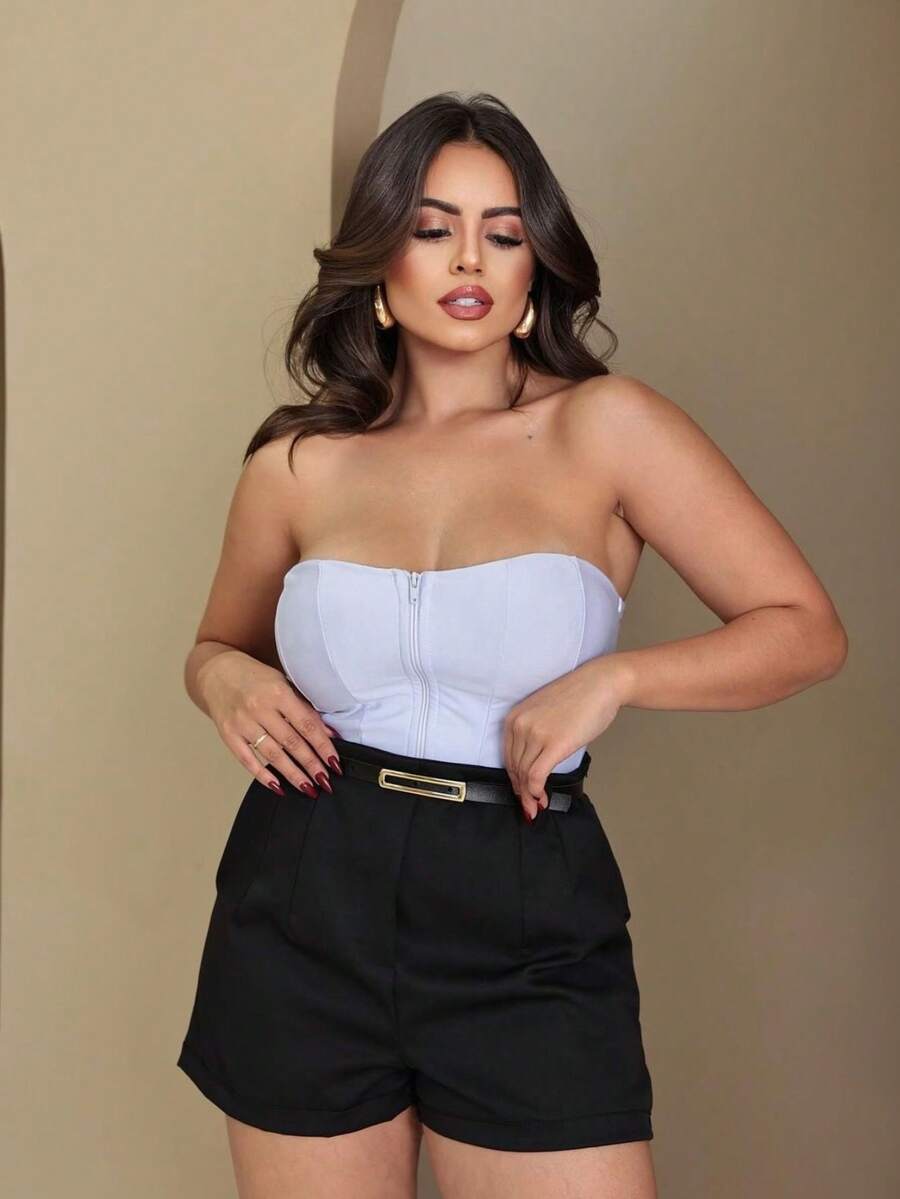 Women Shorts - 黑色 - 查看 1