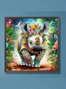 1pc 30*30cm/11.8*11.8in Frameless DIY 5D Asymmetrical Shape Diamond Painting Kit, Self-Designed Animal Pattern For Wall Decor, Ornament, Beginner & Adult Gift