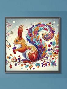 1pc 30*30cm/11.8*11.8in Frameless DIY 5D Asymmetrical Shape Diamond Painting Kit, Self-Designed Animal Pattern For Wall Decor, Ornament, Beginner & Adult Gift