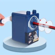 1入組可愛卡通鉛筆刨削器，手動鉛筆刨削器-適用於彩色鉛筆和學校用品！ - 彩色 - 查看 4