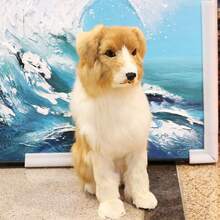 1:1 Furry Simulated Shepherd Dog Decoration Realistic Animal Puppy Props - Orange - View 5