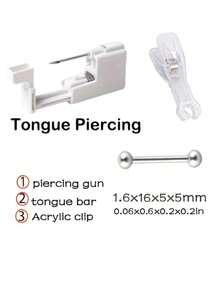 1 Set Professional Body Piercing Tool Kit: Nipple, Navel, Tongue, Eyebrow, Lip, Nose Piercing Gun, Easy To Use - Multicolor - View 14