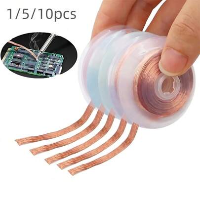 1/5 szt. 2,0 mm 1,5 m przewody spawalnicze, taśma do rozlutowywania, narzędzie do usuwania lutu, knot lutowniczy, narzędzie do naprawy przewodów, wydajny knot lutowniczy do napraw BGA, łatwy w użyciu i bezprądowy do lutowania, odsysacz spawalniczy, materiały spawalnicze, akcesoria lutownicze, ekstraktor cyny, ekstraktor spawalniczy