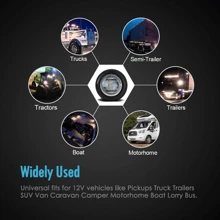 10pcs Smoked 3/4" 12V Round LED Side Marker Lights For Trailer Truck RV Round Side Lamp - Red - View 6