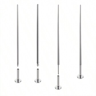 1 st. roestvrijstalen invoegconuspen, schroefdraadloze drukpen, schroefverbinding, piercinggereedschap 20G 18G 16G 14G