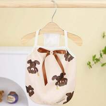 1只可愛新寵物狗蝴蝶泰迪熊肩帶裙，舒適比熊和波美拉尼亞狗的春夏衣服 - 棕色 - 查看 8