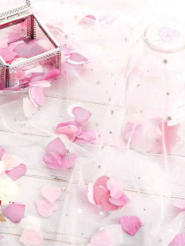 1pack Heart Design Throwing Confetti, Valentine's Day Pink Heart Confetti For Wedding Party