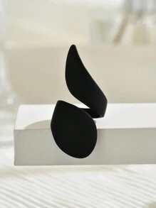 时尚哥特朋克风格多色和尺寸可调合金开口戒指，女巫戒指，爪形全铺水晶戒指，适合女性日常佩戴、节日、派对 - 黑色 - 查看 2