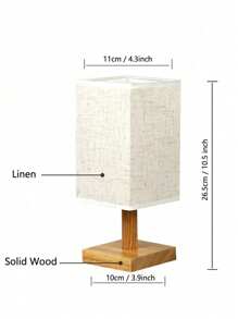 1 pieza Lámpara de mesa decorativa creativa con estilo nórdico de luz LED nocturna con interruptor de cable de datos USB de madera, ahorro de energía para dormitorio, estudio, B&B y regalo del día de las madres