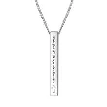 Christian Bible Verse Bar Necklaces For Women,  Faith Inspirational Birthday Jewelry Gift - Silver - View 3