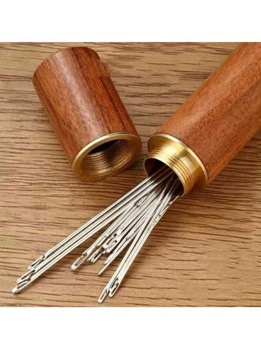 Home Sewing Needle And Thread Box With 12pcs Easy Threading Needles, No Need To Thread The