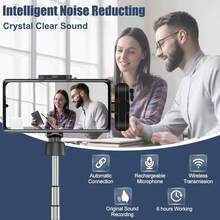 專業無線Lavalier領夾式麥克風，兼容iPhone、iPad-無線全向電容錄音麥克風，適用於採訪視頻播客Vlog - A8-領夾麥 - 查看 9