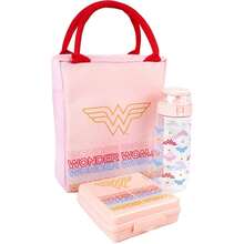 Wonder Woman Rectangular Lunch Bag Set (Pack Of 3) (Pink) - Pink - View 3