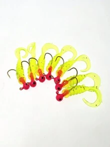 1 hộp/7 chiếc 2g Chì Đầu Móc Cong Đuôi Mồi Mềm, Dành Cho Mồi Câu Cá Bass & Cá Rô - Nhiều màu - Xem 2