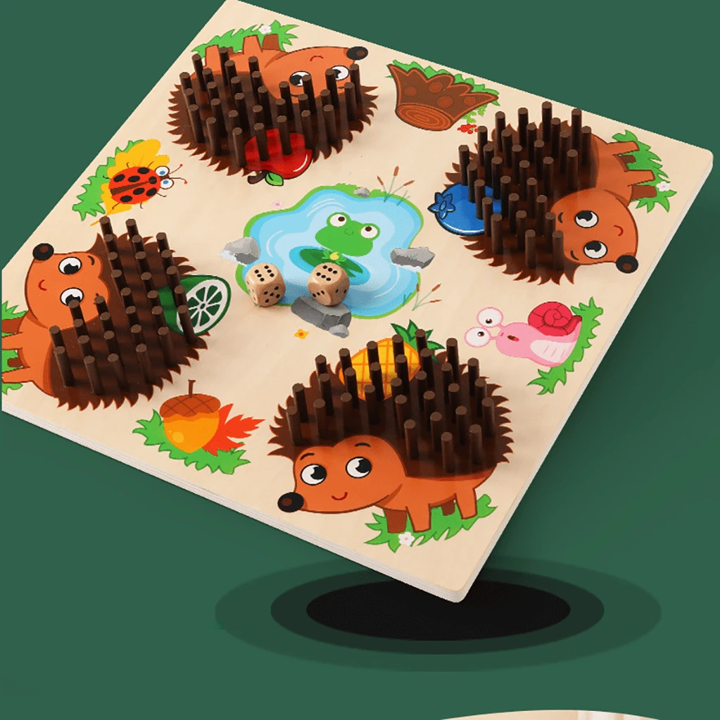 Wooden Hedgehog Threading Game For Children's Early Education