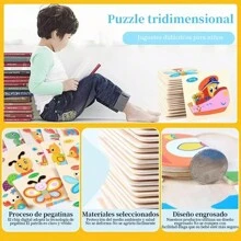 Kids Wooden Puzzles - Multicolor - View 6