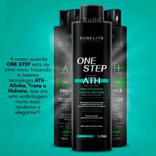 One Step 300ml Rubelita Fios 100% Lisos Original + Reparador de Pontas 7ml - Preto - Visão 5