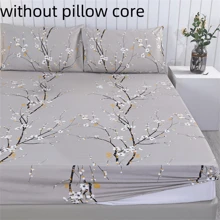 Copriletto a tre pezzi in stile moderno con fiori, confortevole, soffice e traspirante in fibra di poliestere, adatto a tutte le stagioni per la camera da letto