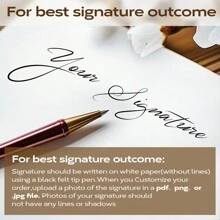 Reproduce Your Handwriting Signature - Customizable Self-Inking Signature Stamp With Multiple Sizes, Use It To Stamp Invitations, Documents, Cards, Bags, Etc. Design Can Be Customized Multi-Functional Workers For Anniversaries, For Birthdays, For Weddings, For Christmas, For Winter, For Fall/Autumn, For School, For Business/Work/Office Back To School - Black - View 2