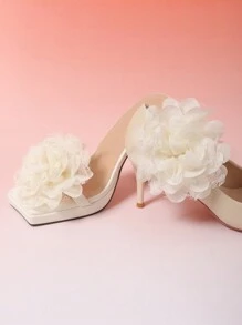 1對(2入)DIY鞋裝飾白色蕾絲花型鞋扣網眼蝴蝶結款式，適用於高跟鞋和運動鞋，適合婚禮和派對