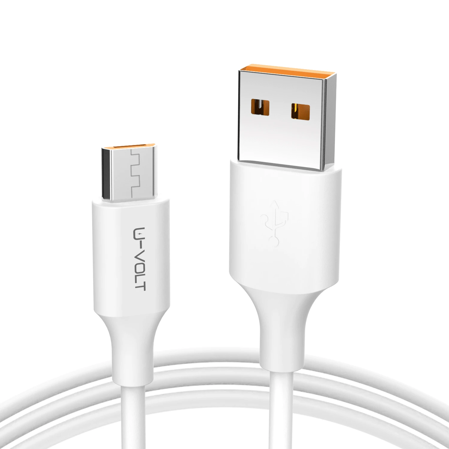 Cable Tipo V8 2.4a 1 Metro Carga Rapida U-VOLT transferencia datos Garantia - Blanco - Ver 1