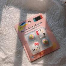 4pcs/Set Cute Hreat Compatible With Switch Rocker Cap Multifunctional NS Handle Silicone Rocker Protective Cover Adapted To OLED Switch Birthday Christmas Gift For Youth Game Lovers