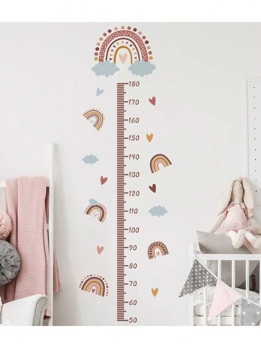 Children's Wall Decal Rainbow, Cloud, Heart, And Height Measurement Sticker Self-Adhesive Art For Living Room And Kids' Bedroom Decoration - MS2177 - View 1