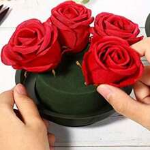 1 pieza Cuenco de arcilla para arreglo floral de lodo de flor, Kit de arreglo de flores DIY, cuenco de espuma verde mojada redonda para decoración del hogar - Verde - Ver 3