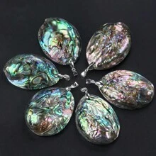 Large Abalone Shell Pendant With Colored Edges For DIY Jewelry Necklace,  European And American Style - Abalone Pendant - View 3