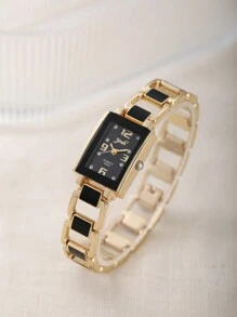 1 件女孩/儿童/青少年手表，优雅公主风格，时尚石英表，椭圆形珠宝 3 件套，适合作为女孩的生日礼物 - 黑色 - 查看 5