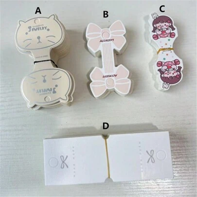 20片/50片/100片紙質珠寶卡，自製項鍊、手鐲、髮飾和頭帶的包裝卡，適用於成人和兒童