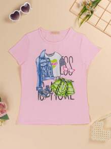 Playera con estampado de moda Less is more - Rosa - Ver 1