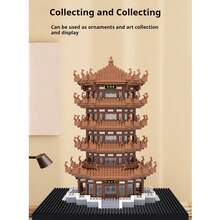 3888pcs Micro Building Blocks Yellow Crane Tower Set, Construction Model Kit, Large Micro Blocks Set Of Chinese Traditional Architecture - Yellow - View 8