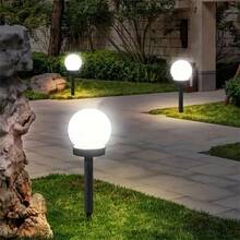 2pcs Outdoor Solar LED Ball Shaped Garden Light, Waterproof Pathway Landscape Stake Light For Patio, Halloween Decoration, Cold White - Multicolor - View 2