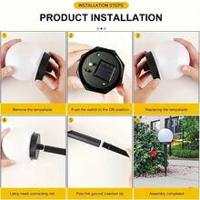 2pcs Outdoor Solar LED Ball Shaped Garden Light, Waterproof Pathway Landscape Stake Light For Patio, Halloween Decoration, Cold White - Multicolor - View 11