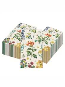 20 FOLHAS POR PACOTE Guardanapo Vintage com Folhas de Flores - Toalhas de Papel Elegantes e Duráveis para Jantares Familiares, Toalhas de Mão Descartáveis para Banheiro, Decoração de Festa, Suprimentos para Festa, Decoração de Feriados, Decoração de Mesa, Decoração da Sala de Jantar, Decoração de Casamento - Multicolorido - Visão 3
