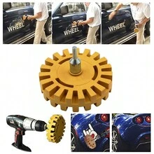 4'' Rubber Eraser Wheel Car Decal Remover Car Sticker Caramel Pneumatic Removal Wheel Tool Kit Wheel Decal Eraser - Yellow - View 7