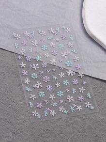 2 Packs 3D Glitter Nail Art Stickers Shiny Blue Purple Stickers Small Flower Heart Shape Slider Nail Decal DIY Nail Art Decoration Nails Nail Supplies - Multicolor - View 4