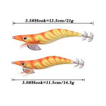 釣魚木製蝦仔磷光魷魚餌10入組 3.0 3D眼睛釣魚餌硬餌wobbler魷魚jig帶袋 - 黑色 - 查看 5