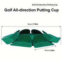Tapete para practicar el putt de golf, tapete de práctica de putt con puerta de bola de felpa, disco portátil de taza de hoyo mini para práctica de golf en interiores y exteriores. - Verde - Ver 4