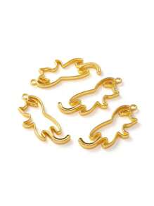 5pcs Cat Border Resin Molds, Silicone Geometric Hollow Metal Frame Bezel, Epoxy Resin Molds Pendant For DIY Jewelry Making - Yellow Gold - View 11